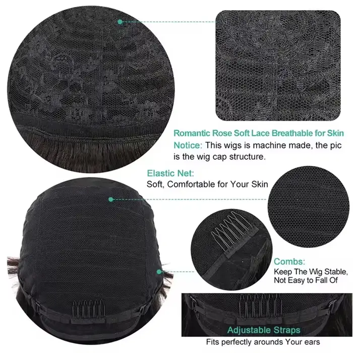 Perruques de cheveux humains brésiliens perruque courte bouclée coupe lutin pour les femmes noires casquette faite à la