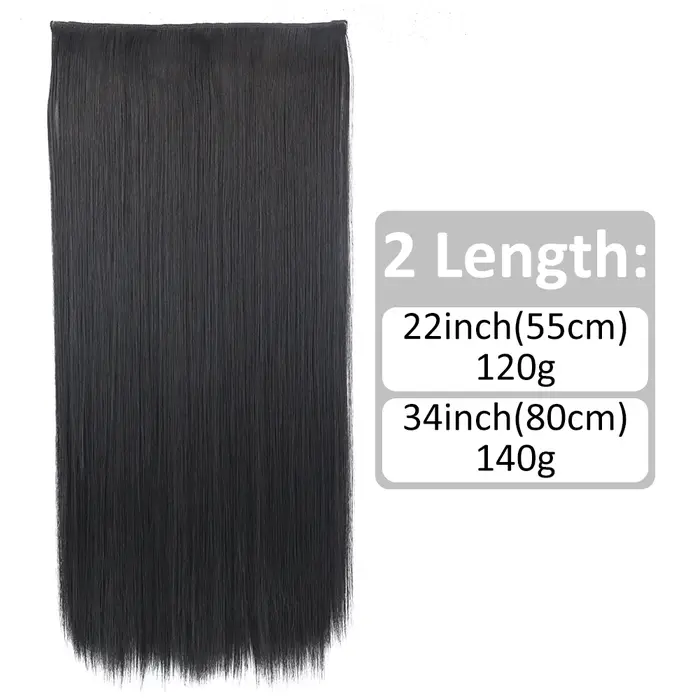 Extensions de cheveux synthétiques longues droites pour femmes