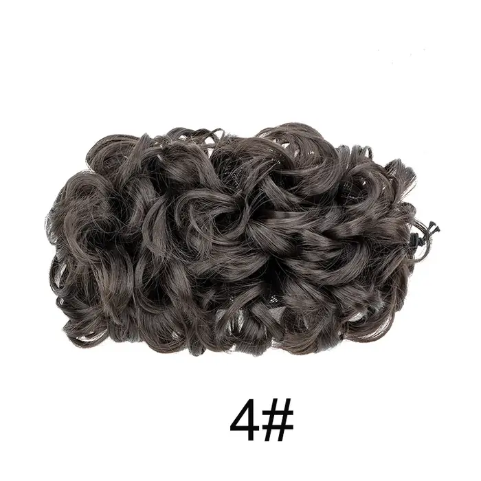 Chignon Synthétique Bouclé avec Bande de Caoutchouc artificiel astique, Coiffure Rétro pour Mariée