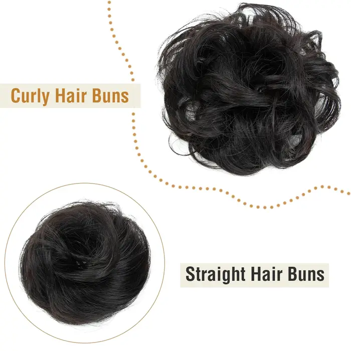 Nouveauté bouclés naturel cheveux humains Chignon