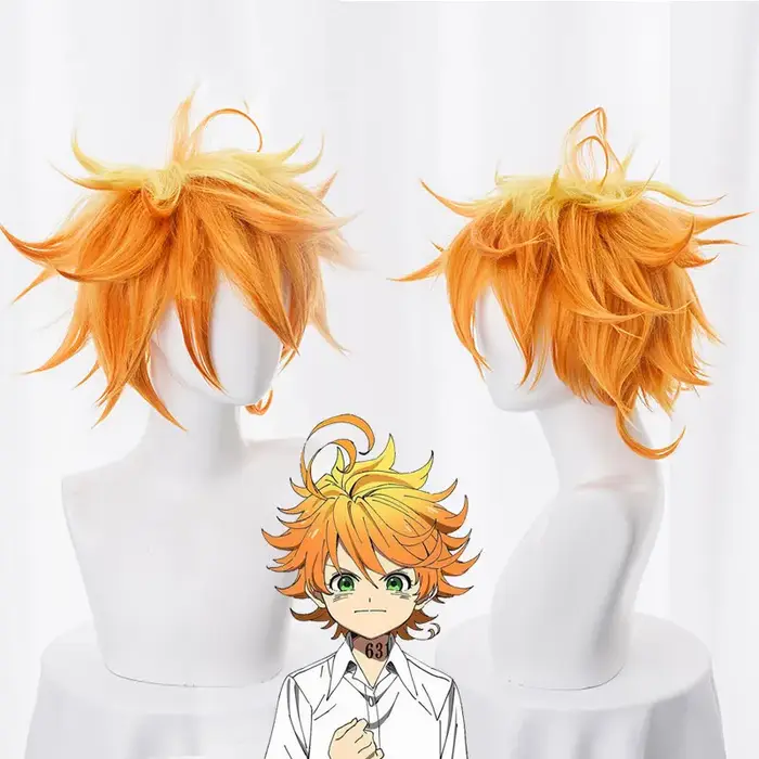 Perruque de Cosplay Orange pour femmes