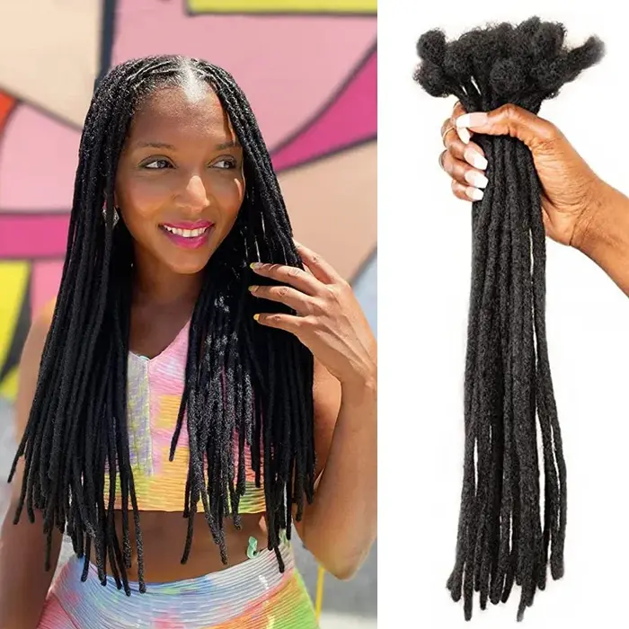 Extensions de cheveux humains brésiliens Dreadlocks Loc crépus droites vente en gros tresses au Crochet