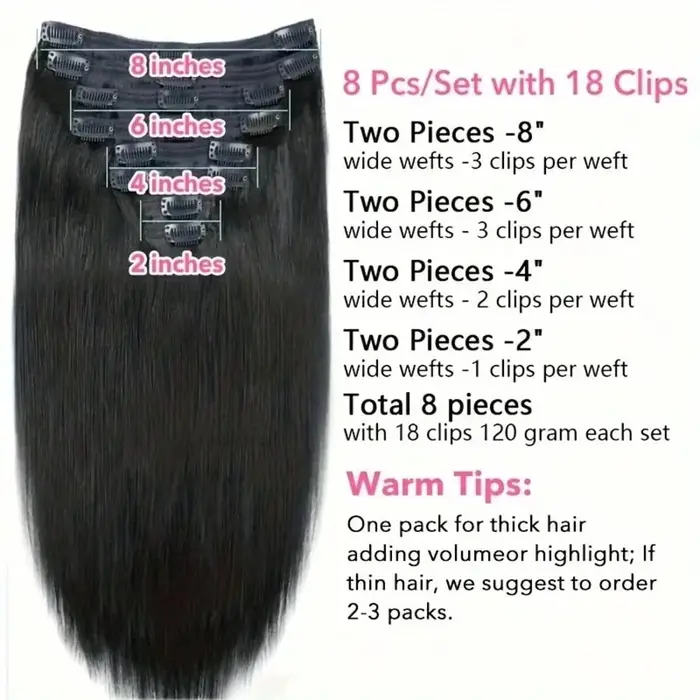 Extensions de cheveux à clipser