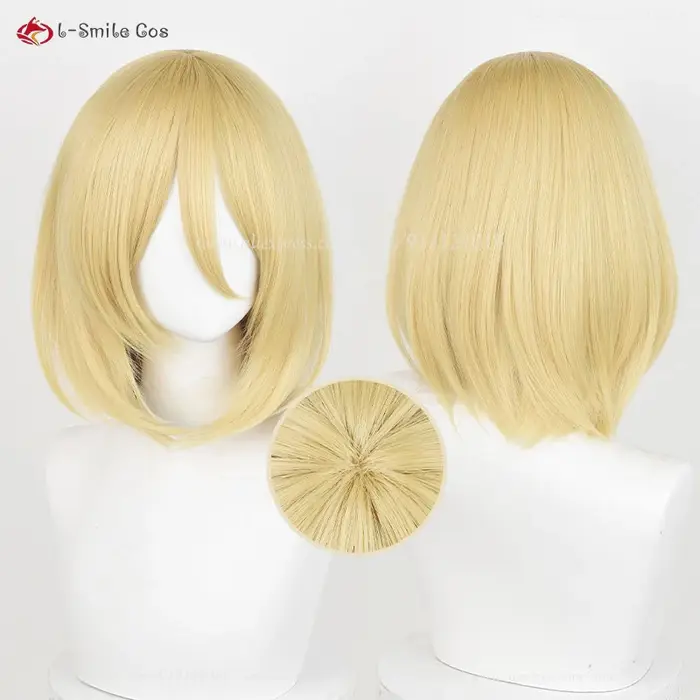 Anime Annie Leonhart Cosplay perruque 36 cm doré femme Titan