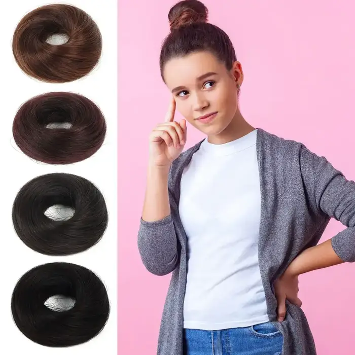 Chignon Synthétique Bouclé et Raide pour Femme