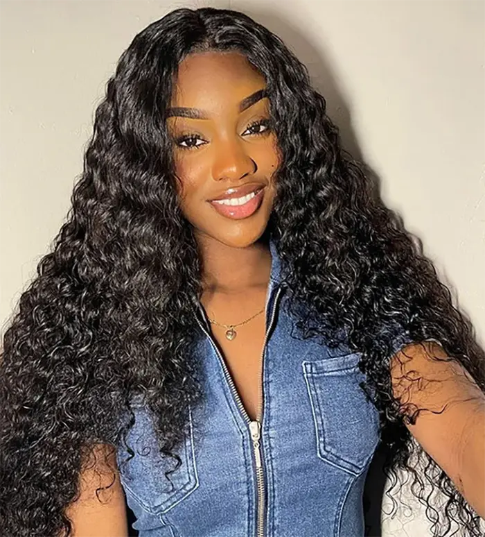 ISEE Hair 7x5 Wear And Go perruques vague profonde perruque de cheveux humains bouclés dentelle avan