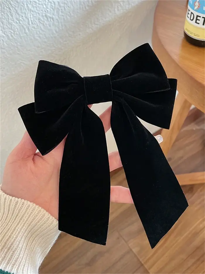 1 pince à cheveux pour femmes automne-hiver vintage velours arc dos