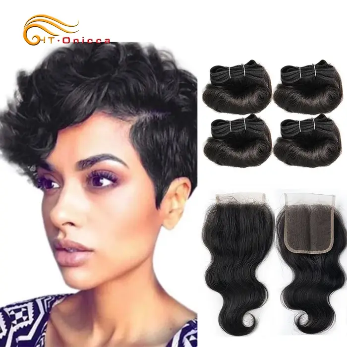 Htonicca – Extensions de cheveux courts Style Bob