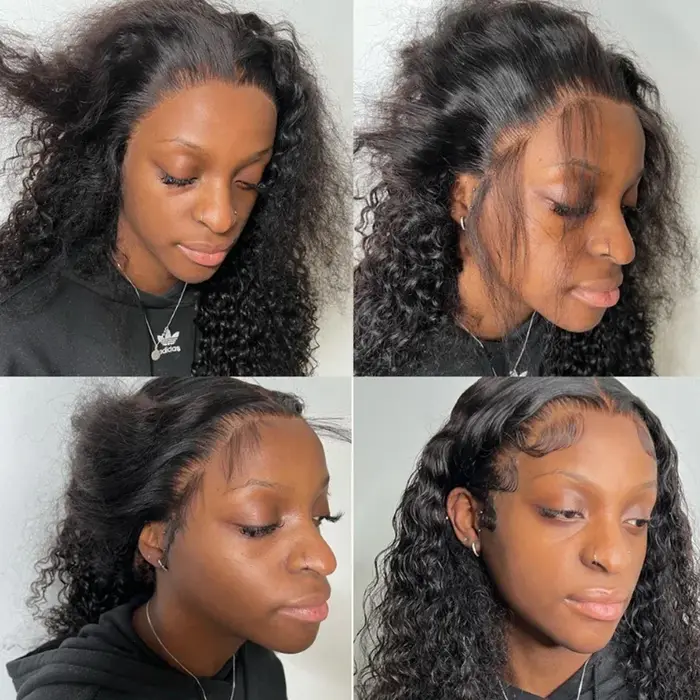 Perruque courte bob Water Wave en cheveux humains vierges brésiliens