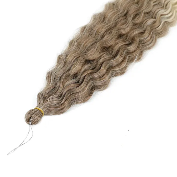Extension capillaire tressée rose ombré marron gris bleu Ariel Curl Crochet tresses synthétique vague d'eau torsion