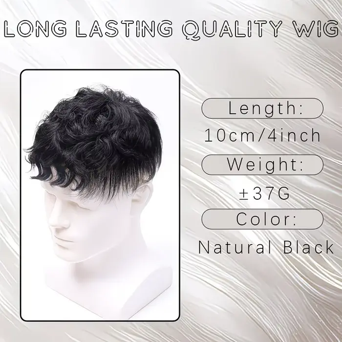 Prothèse capillaire à clipser pour homme en cheveux naturels