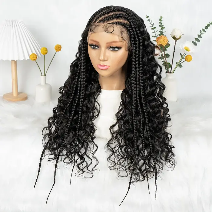 Cornrow – perruque Lace Front Wig synthétique tressée