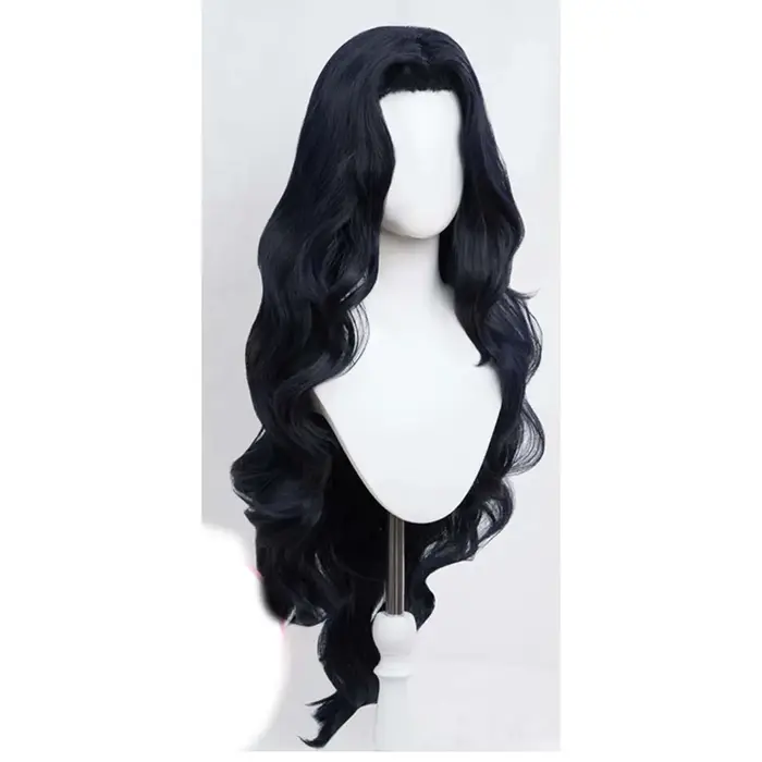 Perruque synthétique longue noire bouclée résistante à la chaleur pour femmes