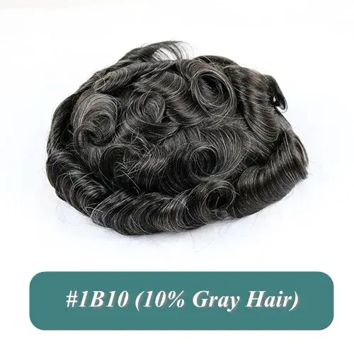 Toupet Super Durable à Peau Fine pour Homme, Perruque Masculine 100% Cheveux Humains, Prothèse Capil