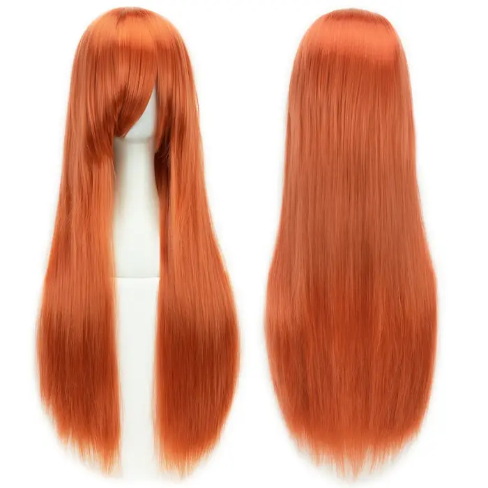 Soowee 80 cm de Long cheveux synthétiques blanc violet Cosplay perruques fête