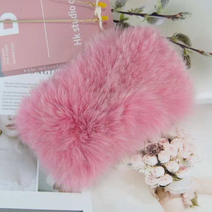 Nouveau femme réel fourrure bandeau moelleux naturel chaud fourrure de renard anneau écharpe bon éla