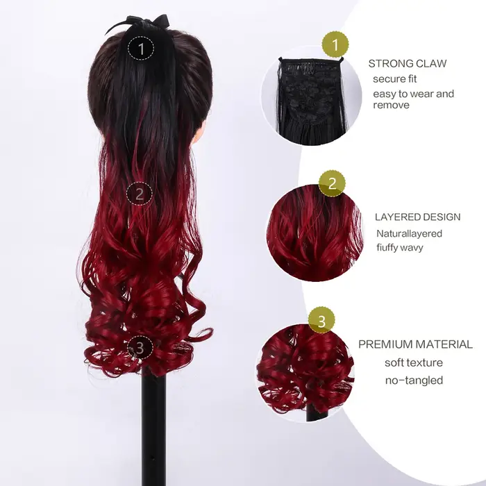 Extension de Cheveux Synthétiques avec Sangle