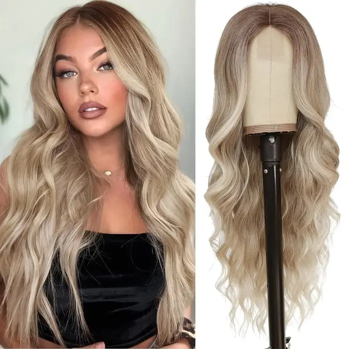 Perruque Lace Wig synthétique longue en soie mate