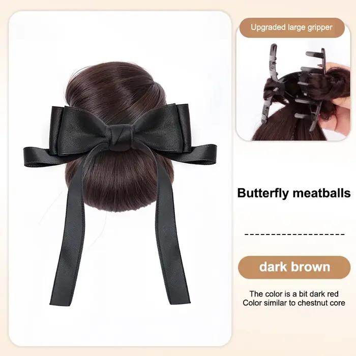 Postiche chignon en désordre Easy Updo ; Perruque droite à clipser pour femme ; Extension
