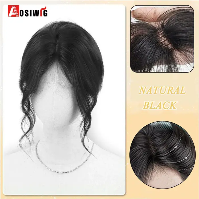 Perruque synthétique longue droite avec clip, extensions de cheveux à clipser, dessus de tête moelle