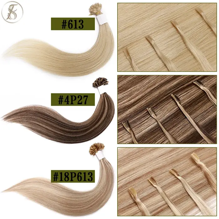 TESS U Tip-Extensions de Cheveux Naturels Pré-Collés