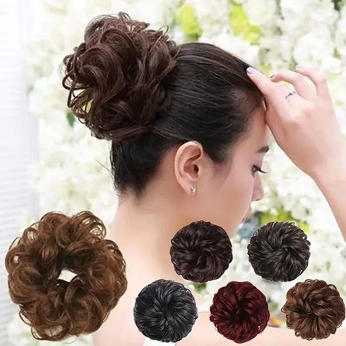 Chignon synthétique perruque dames queue de cheval Extension de cheveux Scrunchie élastique vague bouclés postiches