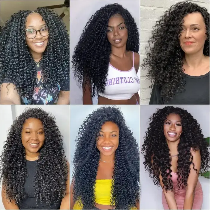 Extensions de cheveux humains brésiliens 12A, bouclés en spirales petites, bouclés crépus, pour croc