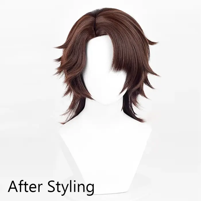 Perruque de Cosplay marron pour hommes