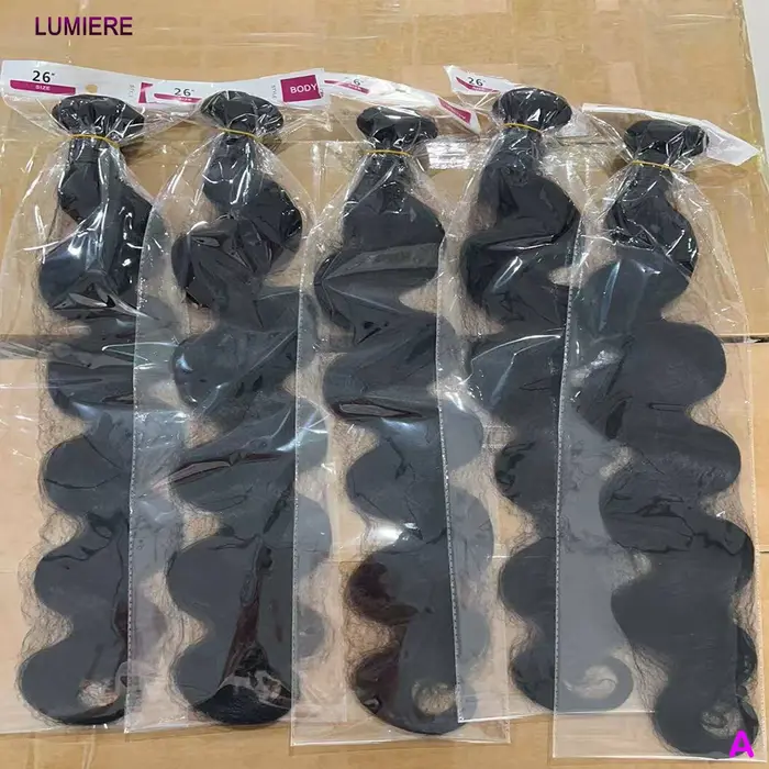 Vague de corps lâche vierge brute indienne gros cheveux humains 3/4 paquets affaire pour les femmes 