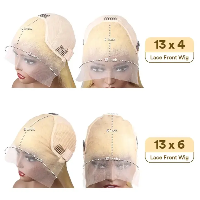 Perruque Lace Frontal Wig brésilienne naturelle, cheveux lisses, blond 613 Hd, 13x6, 13x4, pour femm
