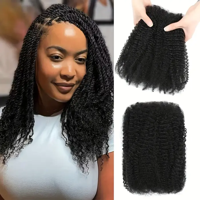 Afro Kinkys cheveux synthétiques en vrac pour Extensions de Dreadlock Loc réparation tressage torsion serré