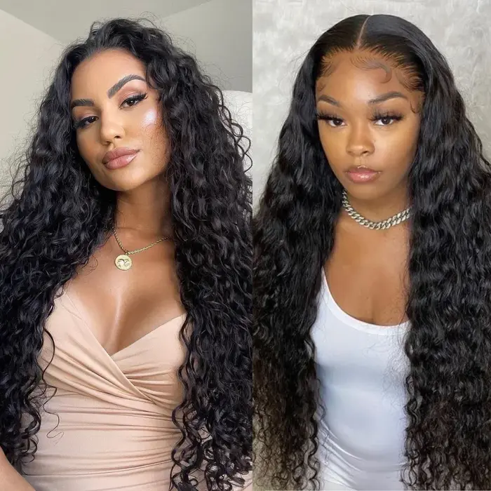 Perruque Lace Front Wig synthétique bouclée longue noire 13*3