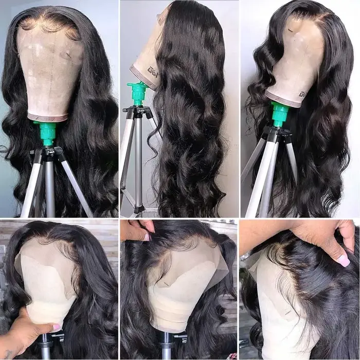 Perruque Lace Front Wig Body Wave Naturelle, Cheveux Humains, 4x4, 13x4, 13x6, HD, 14-34 Pouces, Pre