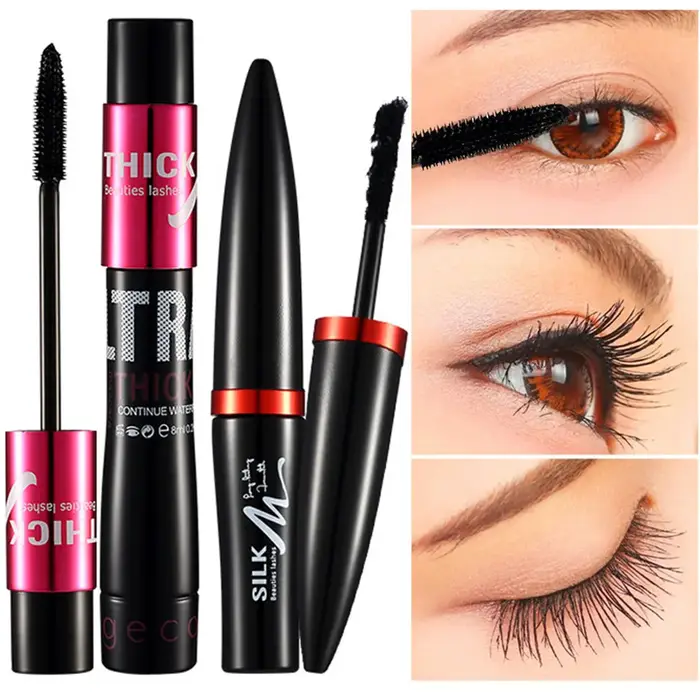 Ensemble de mascara en fibre avec double tubes