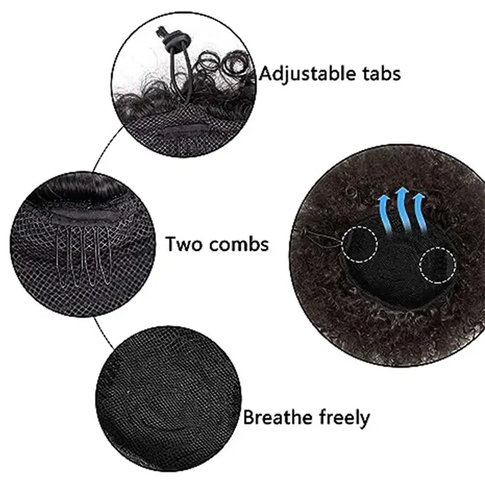 Extensions synthétiques queue de cheval Afro avec cordon de serrage, 10 pouces, pour femmes noires,