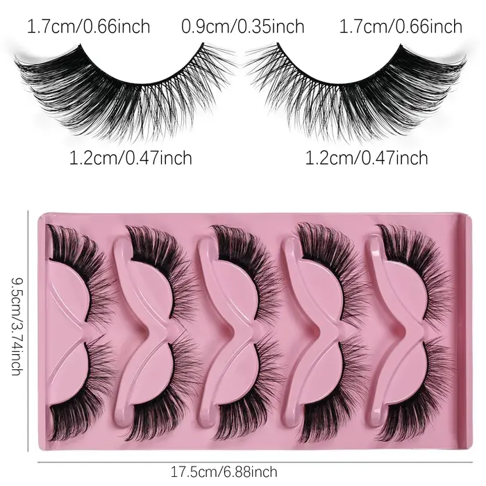 5 paires de faux cils oeil de chat
