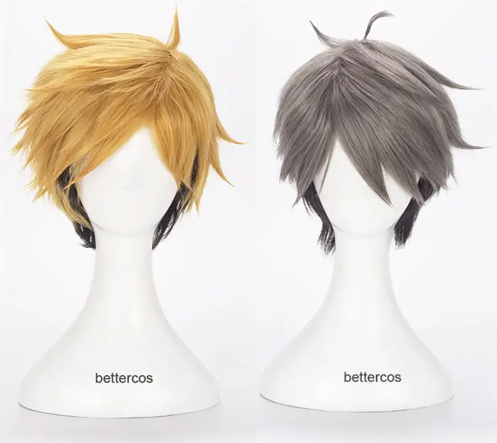 Haikyuu!! Miya Osamu noir marron Cosplay perruque Miya Atsumu court noir blond résistant à la chaleur synthétique cheveux perruque accessoire de déguisement