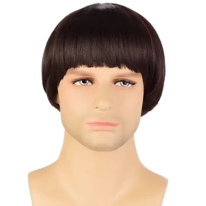 Perruque courte de cosplay + lunettes pour hommes