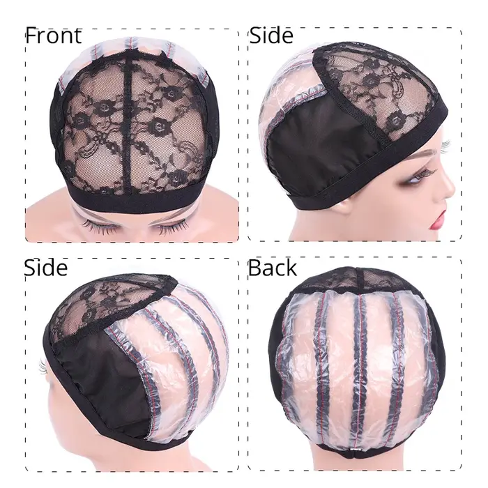 Bonnet de perruque en filet ventilé (1 pièce) avec 2 peignes