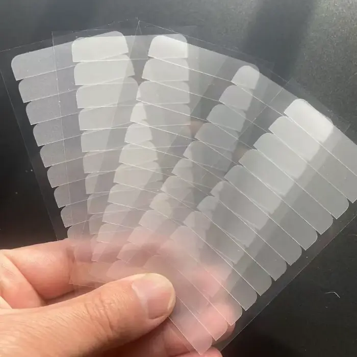 5 feuilles de 60 languettes de ruban adhésif simple face 4cm*0.8cm pour extensions de cheveux et per