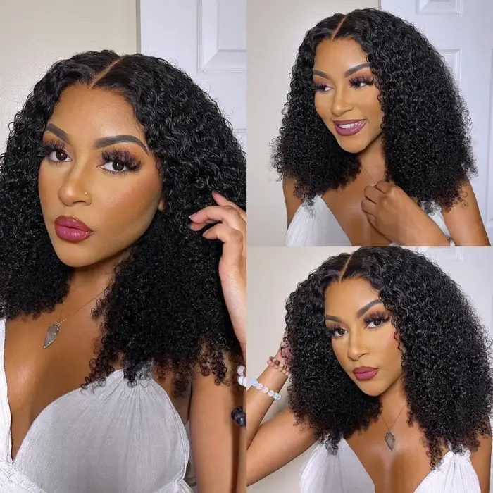 Demi-perruque 3 en 1, cheveux humains, Deep Wave, densité 220, prêt à porter, demi-perruque 3 en 1 a