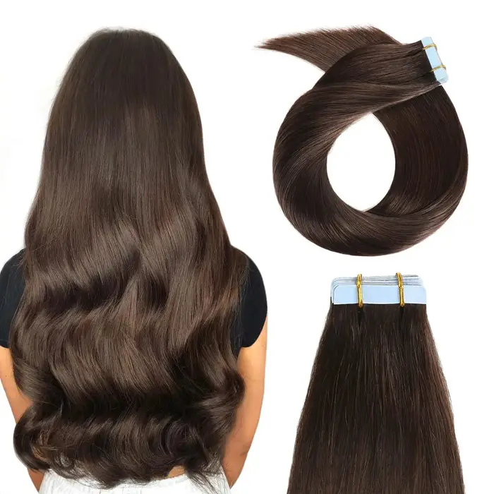 Extensions de Cheveux Humains avec Bande Adhésive pour Femme