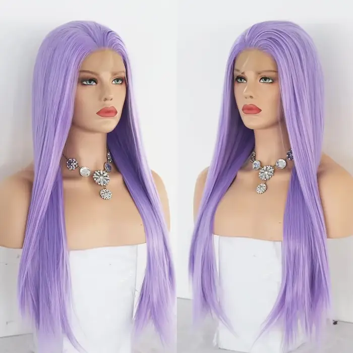 Perruque Lace Front Wig synthétique lisse violette