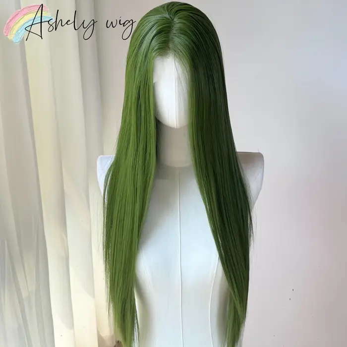Perruque Lace Front Wig synthétique vert clair pour femmes