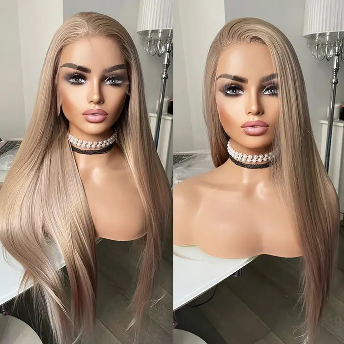 Perruque Lace Front Wig synthétique lisse et longue 13x4