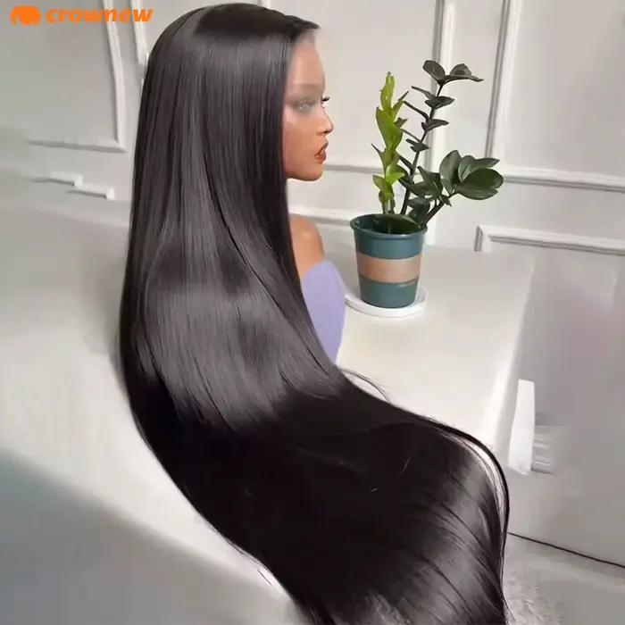 Perruques sans colle cheveux humains HD dentelle perruque