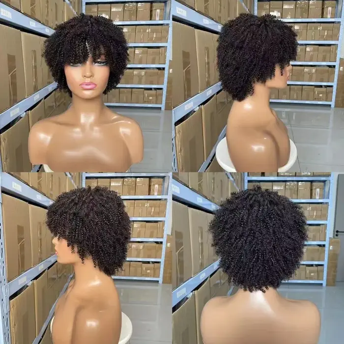 Perruque afro bouclée en cheveux humains de qualité supérieure