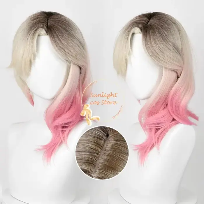Perruque Cosplay Courte Dégradée Cruly pour Femme, Cheveux Synthétiques, Bonnet, Anime Gwen Stacy, G