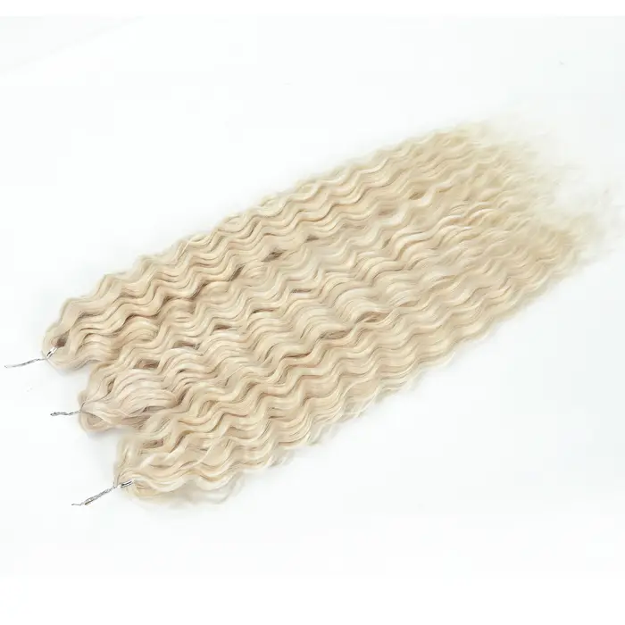 Extensions de cheveux synthétiques Ariel Ombre Blonde Deep Wave Braids, 300g/3 pièces, 24 pouces (60