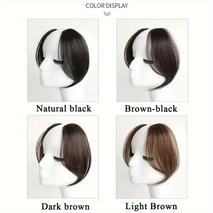 2 pièces frange latérale Extension de cheveux synthétiques pince facile